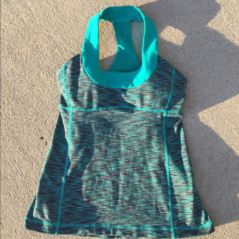 Lululemon Scoop Neck Space Dye Tank Top, teal, 6